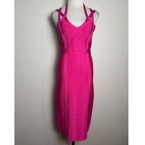 Bebe Strappy Bandage Dress M Structured Body Con Party Going Out